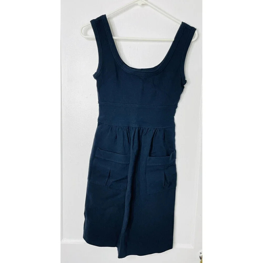 Diane Von Furstenberg Womens Sz 0 Dress Navy Blue A-Line Fit & Flair Pockets